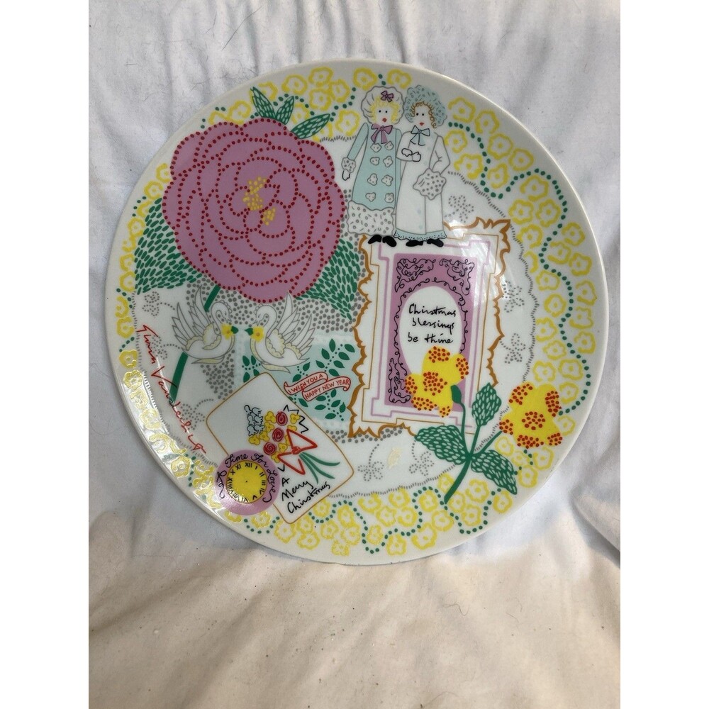 vintage Gloria Vanderbilt Porcelain Christmas Plate Taste Setter Sigma 1977